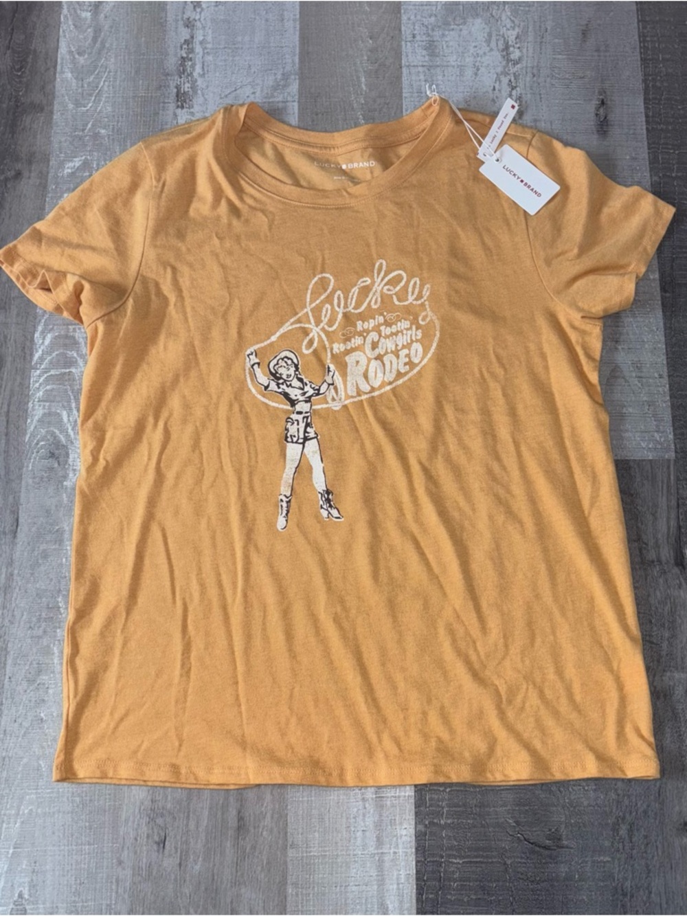🤠NWT Lucky Brand Yellow Mustard Short Sleeve Graphic Tee